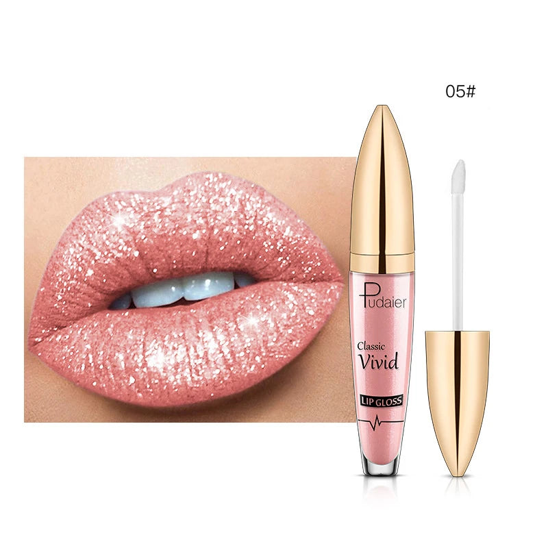 18 Color Matte To Shiny Glitter Liquid Lipstick Shiny Lip Gloss Diamond Waterproof Long Lasting Pearl Lipgloss Women Lip Makeup