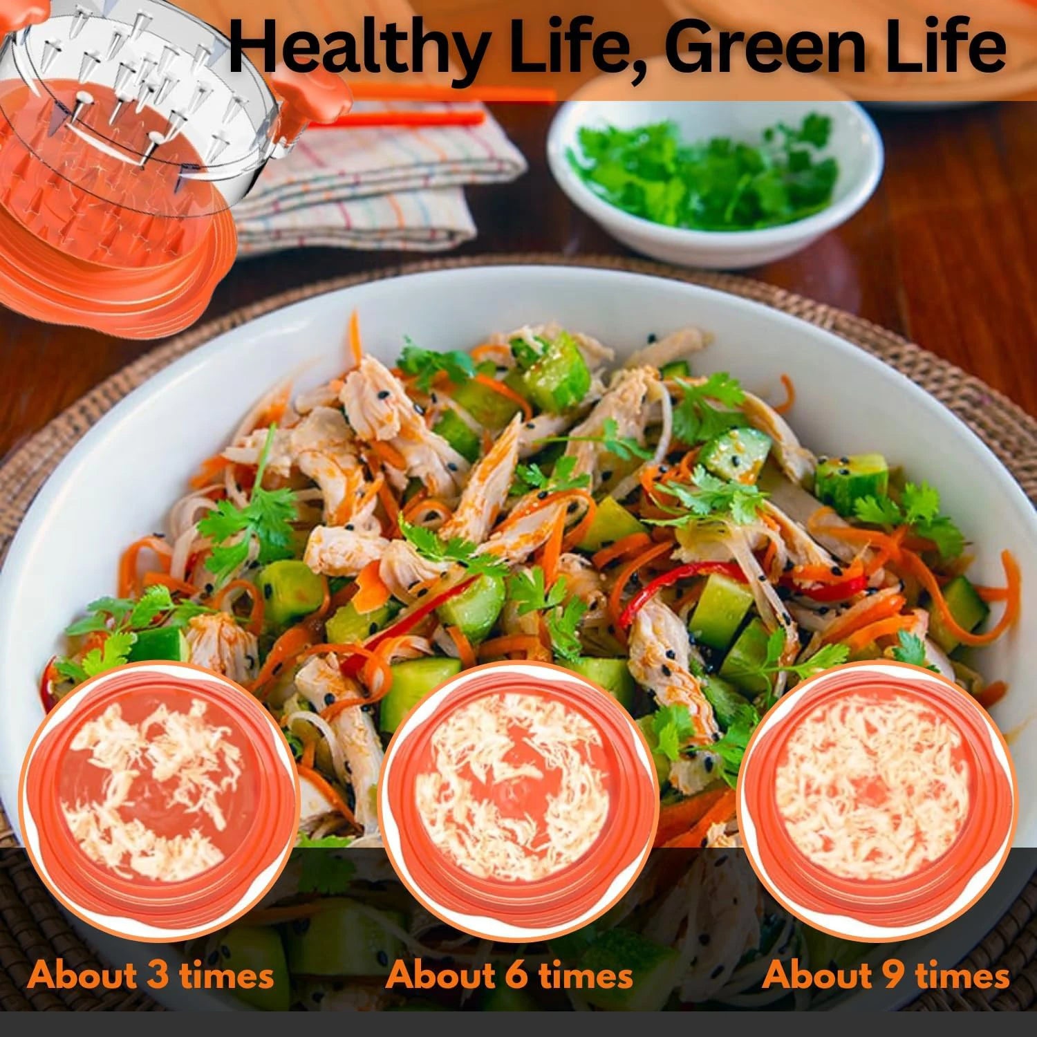 Large Chicken Breast Shredder Tool Twist Visible Meat Shredder BPA Free Suitable for Pork Beef Chicken