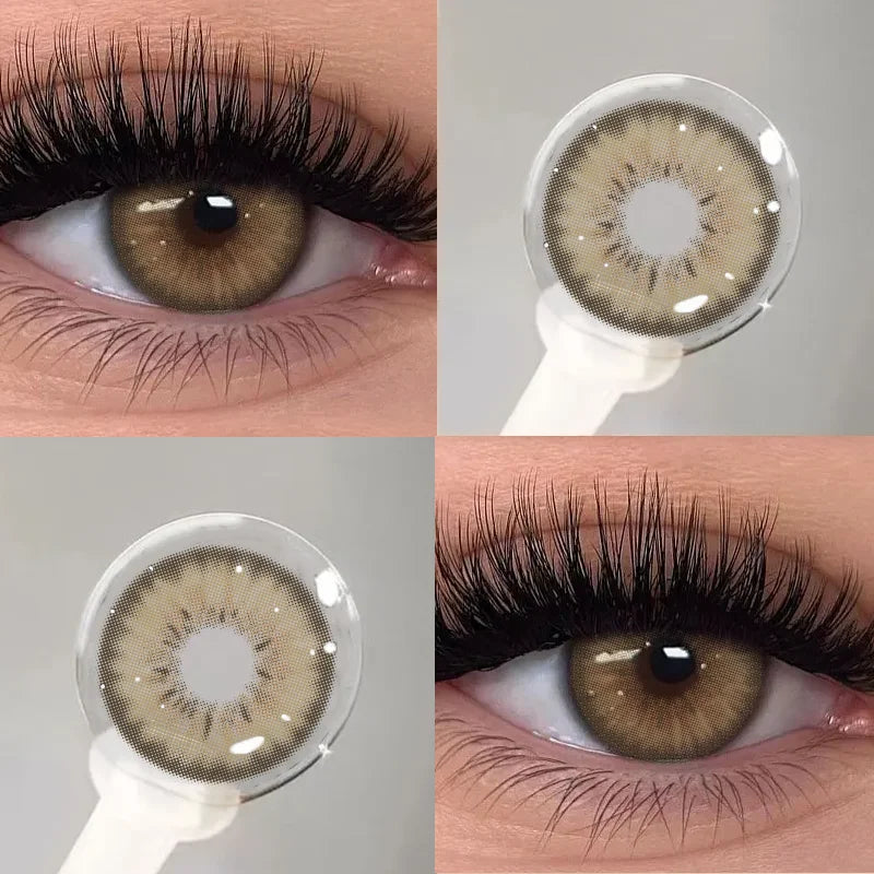 KSSEYE 1Pair Cleopatra 2.0 Series Natural Color Contact Lenses for Eyes Brown Lenses Colorcon Lenses Yearly Beautiful Grey Eyes