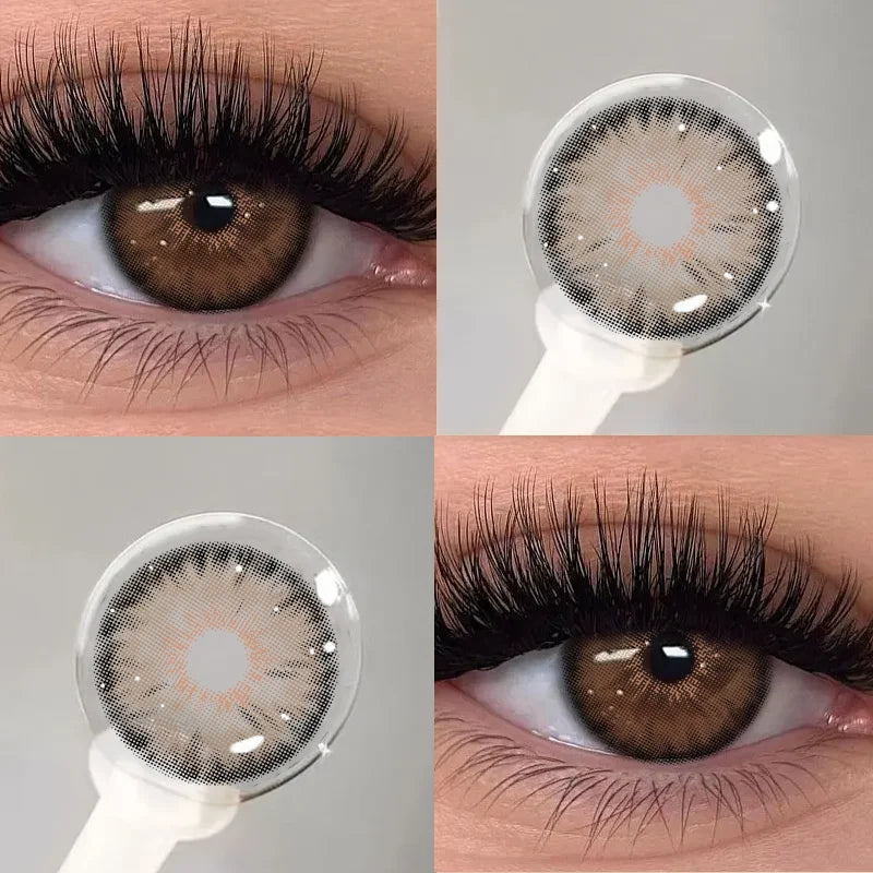 KSSEYE 1Pair Cleopatra 2.0 Series Natural Color Contact Lenses for Eyes Brown Lenses Colorcon Lenses Yearly Beautiful Grey Eyes