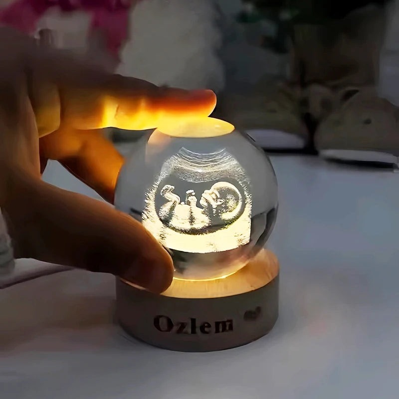 Hot Sell B Ultrasound Baby Photo Personalized Crystal Ball 2D Laser Engraving Baby Photo Glass Sphere Souvenir  Home Decor