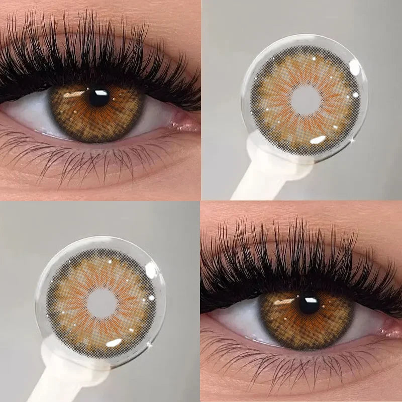 KSSEYE 1Pair Cleopatra 2.0 Series Natural Color Contact Lenses for Eyes Brown Lenses Colorcon Lenses Yearly Beautiful Grey Eyes