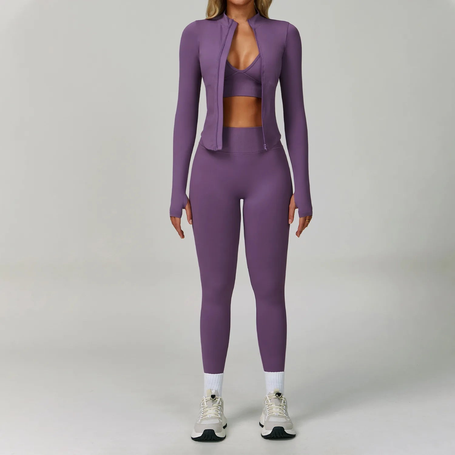 Conjunto de yoga de 2/3 piezas, ropa de gimnasio para mujer, chándal, conjuntos de entrenamiento, ropa deportiva, leggings de cintura alta, sujetador deportivo, ropa atlética
