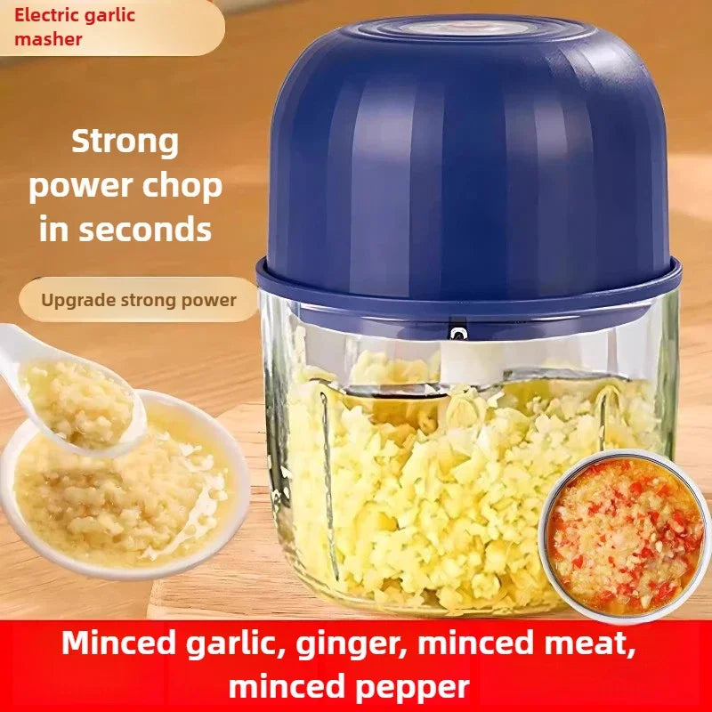 Electric Garlic Chopper Rechargeable Food Processor Portable Mini Food Processor For Garlic, Ginger, Chilli, Vegetable