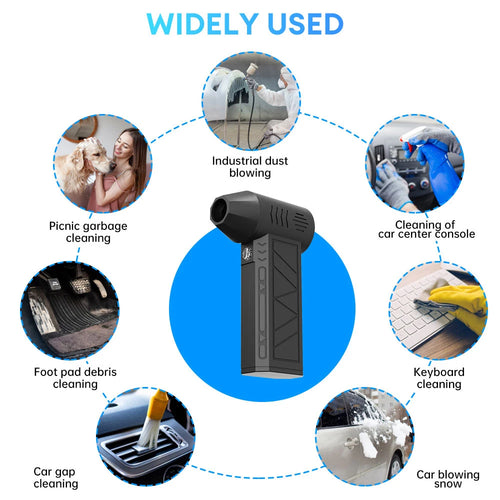 130000 RPM  Fan Electric Air Blower Brushless Motor High-Speed Violent Fan 52m/s Overheat Protection 4000mAh Battery