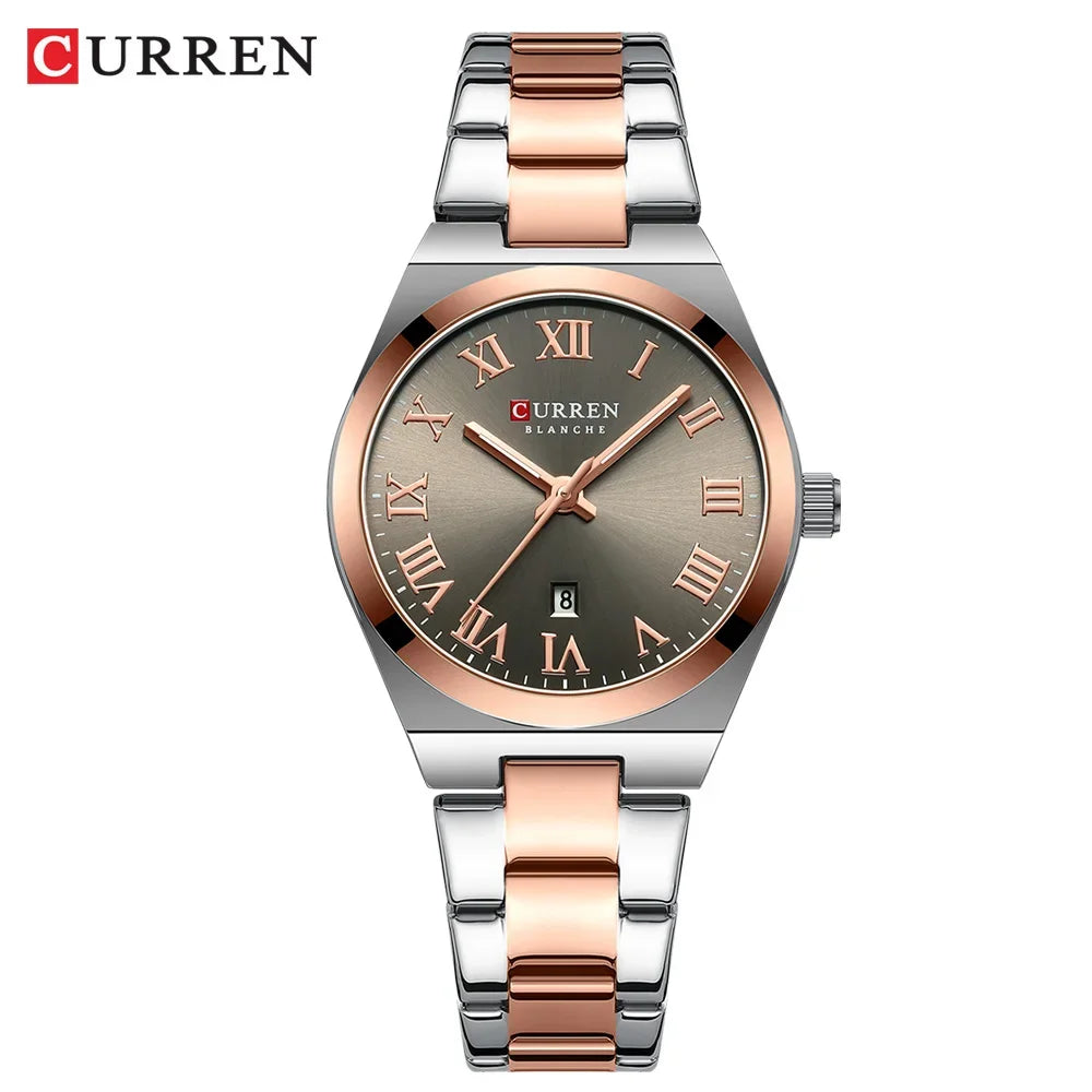 CURREN Watch Women,Watches for Women,Ladies Watches,Waterproof Fashion Dress Stainless Steel Bracelet Analog Watches Date