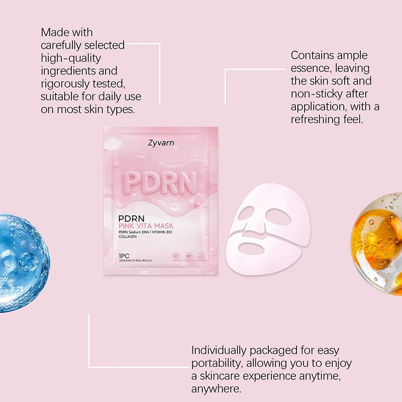 PDRN Pink Skincare Set Salmon Dna Collagen Vita Coating Mask Lift Firm Skin Make Skin Glow Moisturizing Nourishing Skincare Set