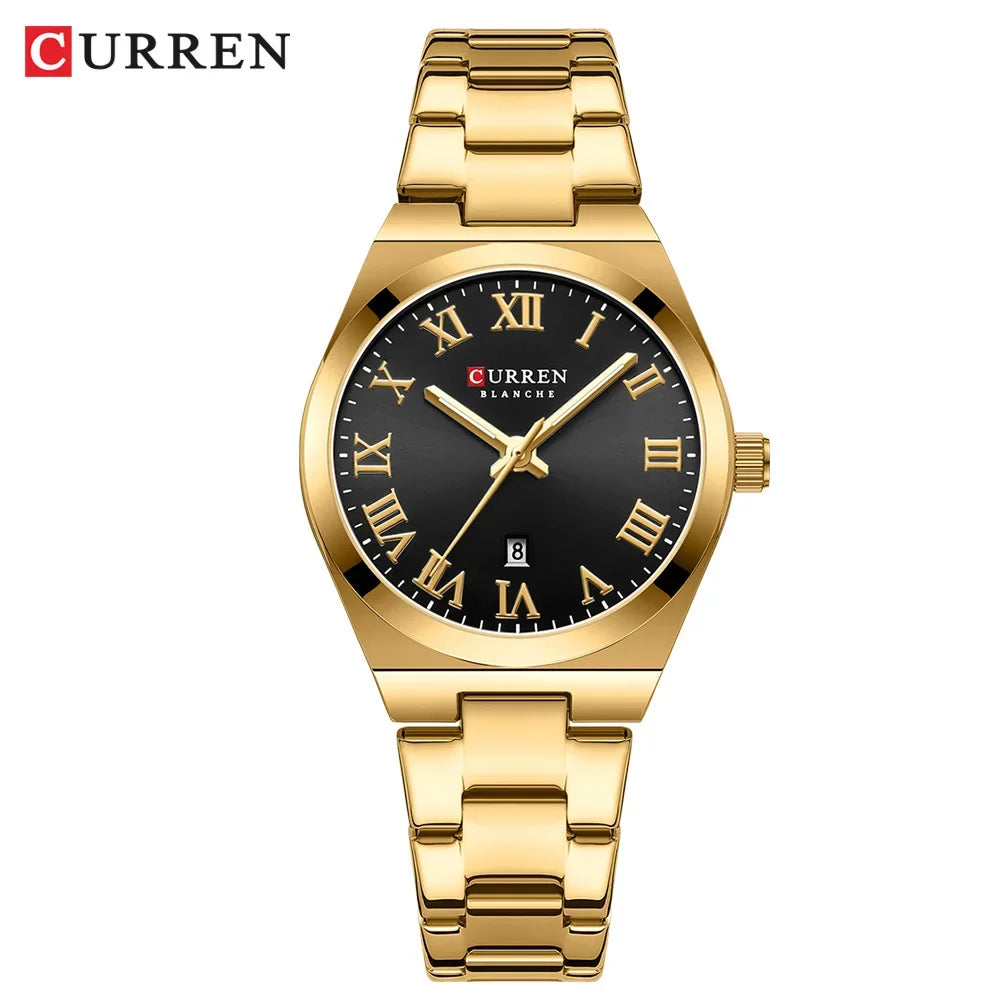 CURREN Watch Women,Watches for Women,Ladies Watches,Waterproof Fashion Dress Stainless Steel Bracelet Analog Watches Date