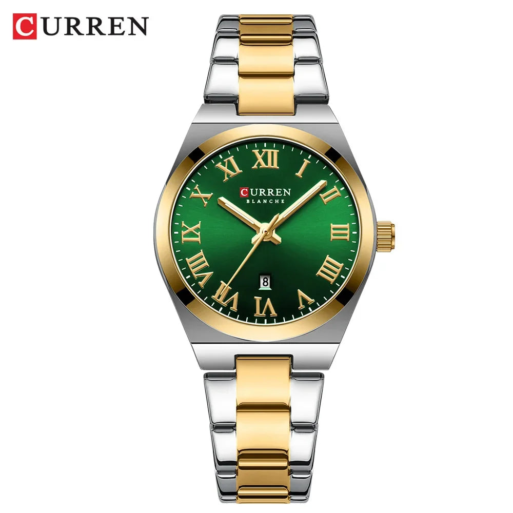 CURREN Watch Women,Watches for Women,Ladies Watches,Waterproof Fashion Dress Stainless Steel Bracelet Analog Watches Date