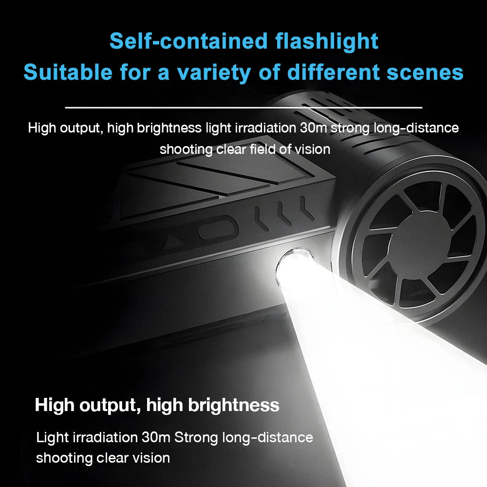 130000 RPM  Fan Electric Air Blower Brushless Motor High-Speed Violent Fan 52m/s Overheat Protection 4000mAh Battery