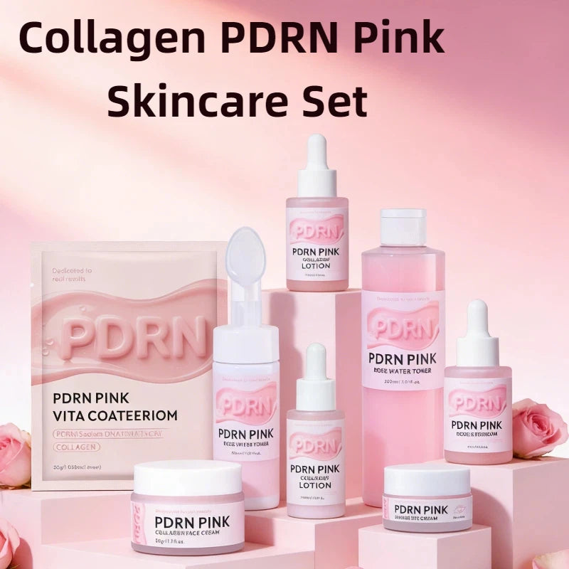 PDRN Pink Skincare Set Salmon Dna Collagen Vita Coating Mask Lift Firm Skin Make Skin Glow Moisturizing Nourishing Skincare Set